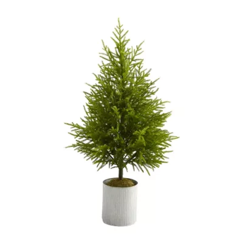 Nearly Natural Norfolk Island Pine 4 Foot Potted Pine Christmas Tree