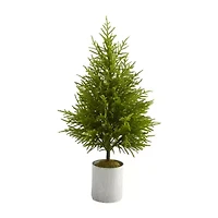 Nearly Natural Norfolk Island Pine 4 Foot Potted Pine Christmas Tree