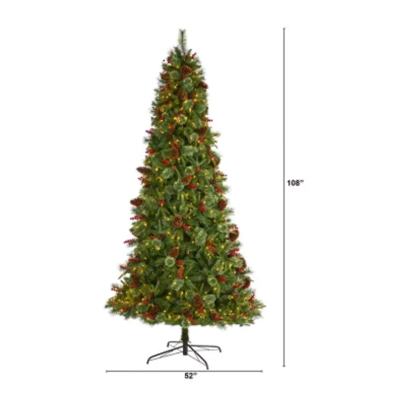 Nearly Natural Norway Mixed 9 Foot Pre-Lit Pine Christmas Tree