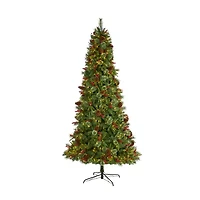 Nearly Natural Norway Mixed 9 Foot Pre-Lit Pine Christmas Tree