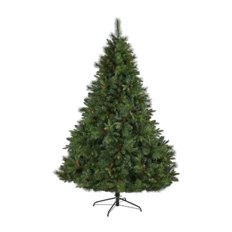 Nearly Natural Full Bodied Mixed Pine 7 1/2 Foot Pre-Lit Pine Christmas Tree