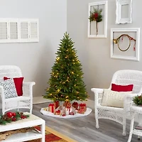 Nearly Natural Sun Valley 5 Foot Pre-Lit Fir Christmas Tree