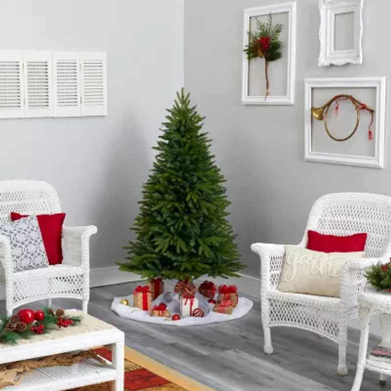 Nearly Natural Sun Valley 5 Foot Pre-Lit Fir Christmas Tree