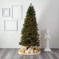 Nearly Natural Slim 7 1/2 Foot Pre-Lit Pine Christmas Tree