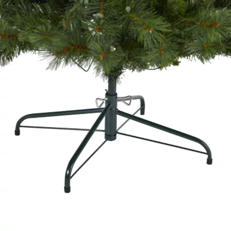 Nearly Natural Slim 7 1/2 Foot Pre-Lit Pine Christmas Tree