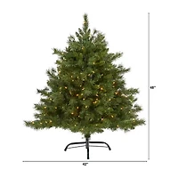 Nearly Natural Mixed Foot Pre-Lit Pine Christmas Tree