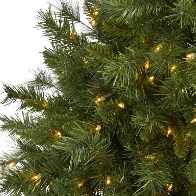 Nearly Natural Mixed Foot Pre-Lit Pine Christmas Tree