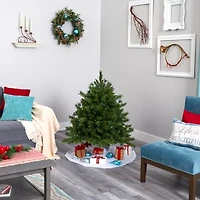 Nearly Natural Mixed Foot Pre-Lit Pine Christmas Tree