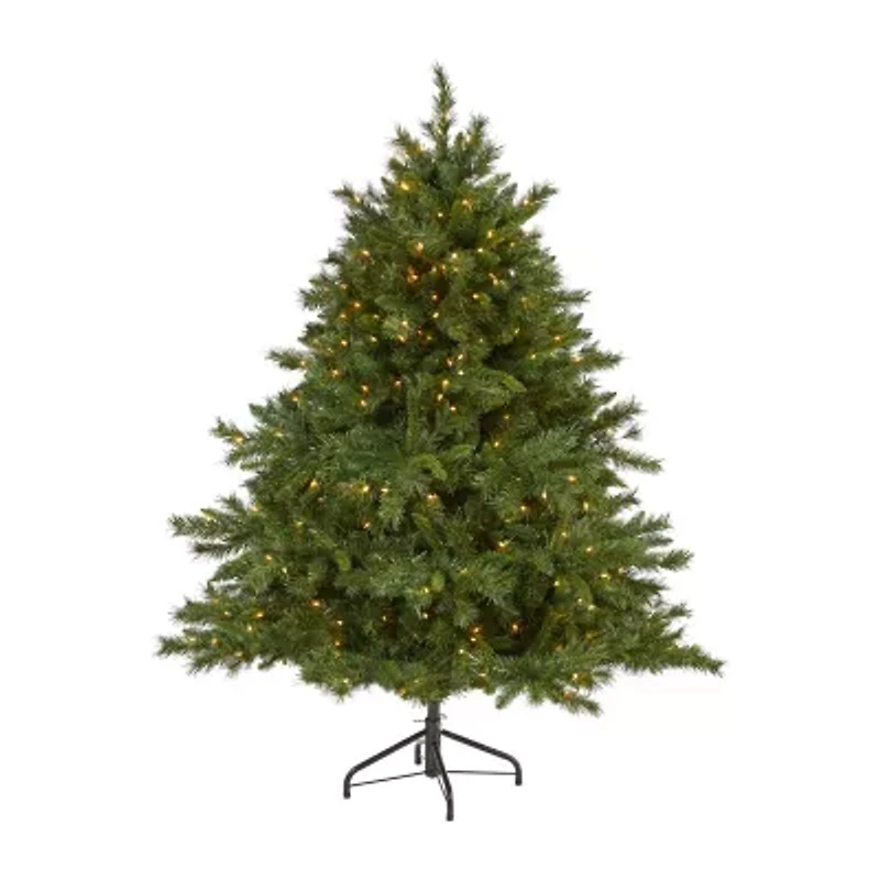 Nearly Natural Mixed 6 Foot Pre-Lit Pine Christmas Tree