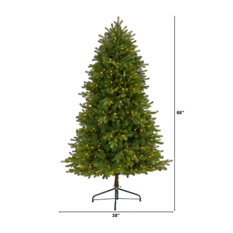 Nearly Natural Washington Fir 1/2 Foot Pre-Lit Fir Christmas Tree