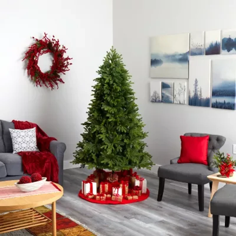 Nearly Natural Washington Fir 6 1/2 Foot Pre-Lit Fir Christmas Tree
