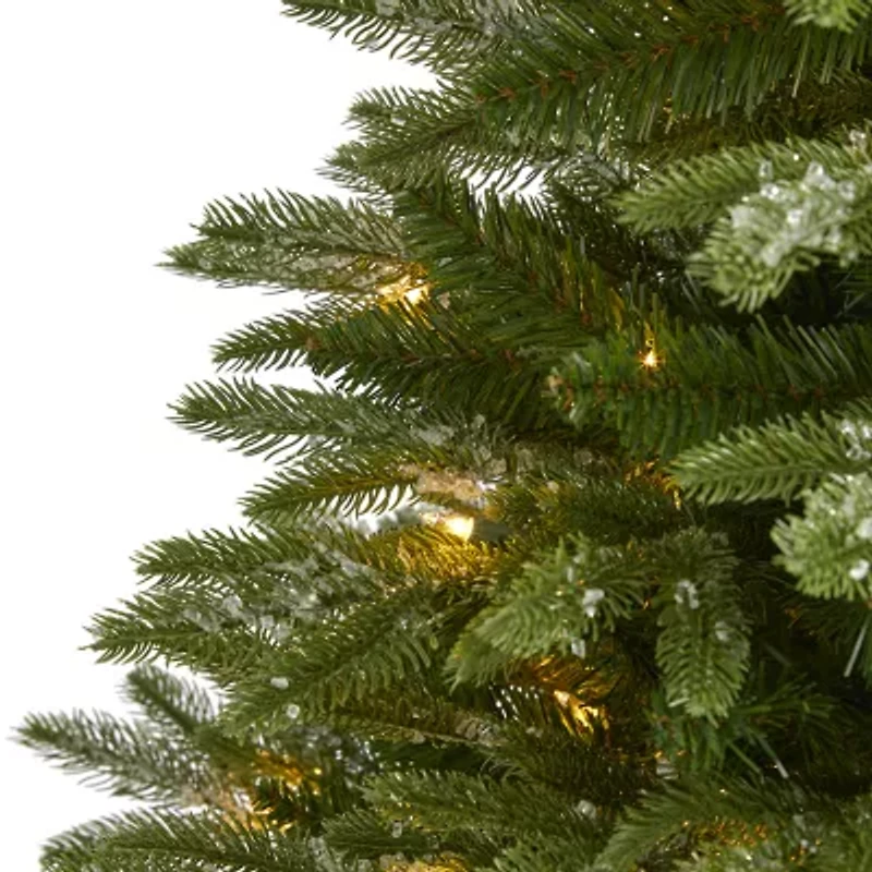 Nearly Natural Snowed 5 Foot Pre-Lit Pine Christmas Tree