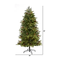Nearly Natural Yukon Mountain 5 1/2 Foot Pre-Lit Fir Christmas Tree