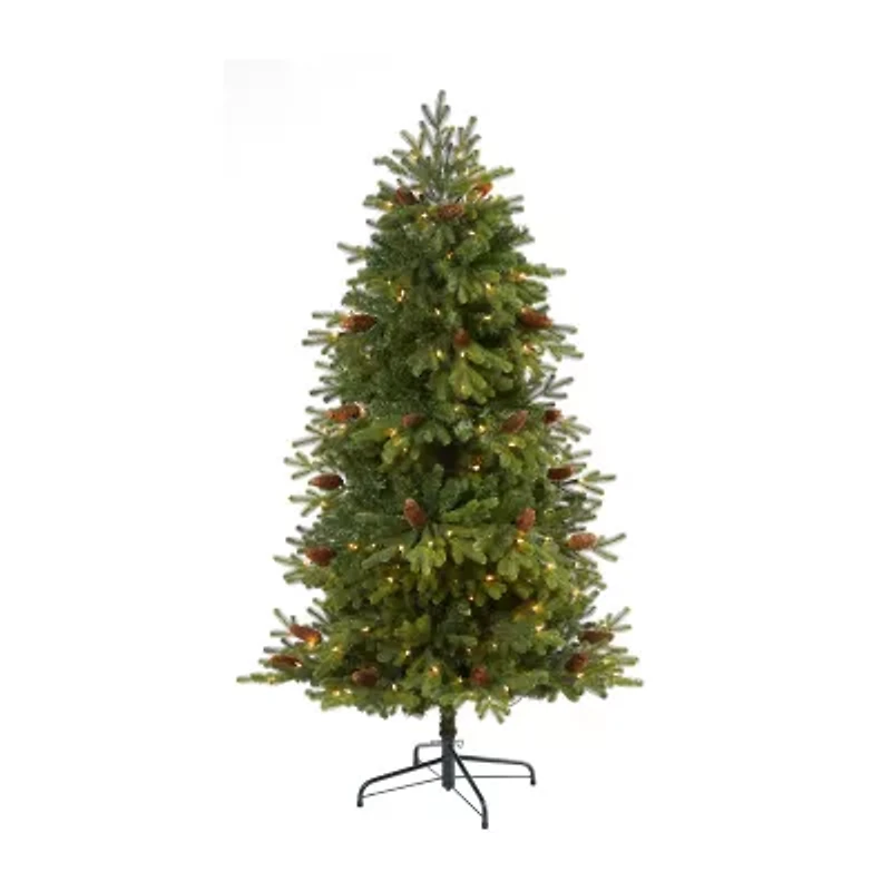 Nearly Natural Yukon Mountain 5 1/2 Foot Pre-Lit Fir Christmas Tree