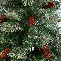 Nearly Natural Snowed French Alps 4 Foot Potted Pine Christmas Tree