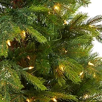 Nearly Natural North Carolina Spruce 4 1/2 Foot Pre-Lit Potted Spruce Christmas Tree