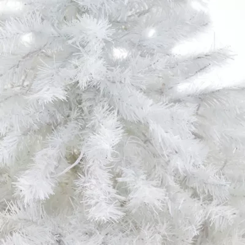 Nearly Natural White 4 1/2 Foot Pre-Lit Potted Pine Christmas Tree
