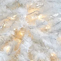 Nearly Natural 50in. White 4 Foot Pre-Lit Potted Pine Christmas Tree