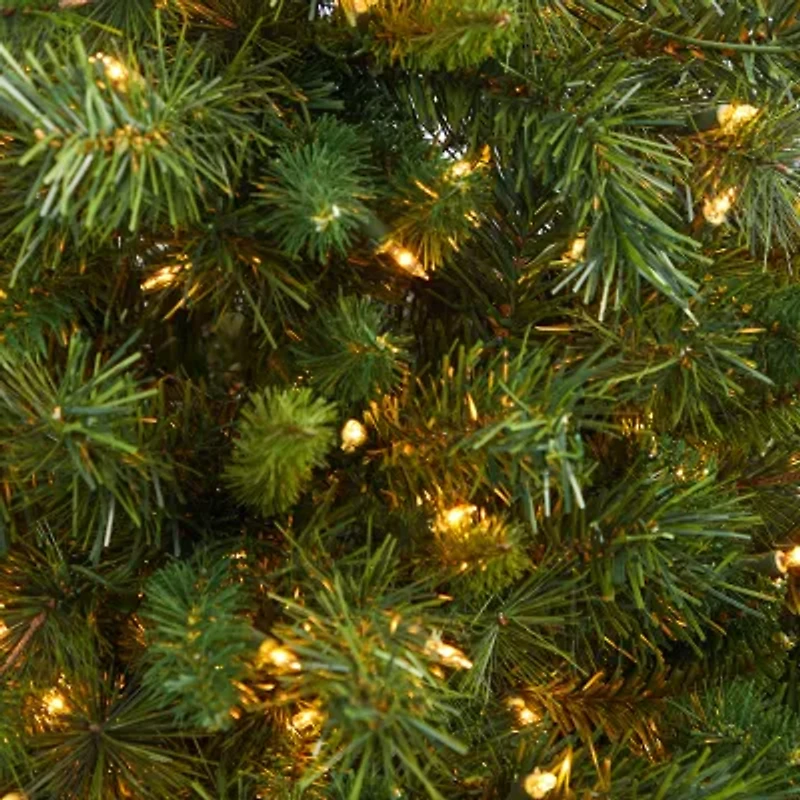 Nearly Natural Red Mixed 4 1/2 Foot Pre-Lit Potted Pine Christmas Tree