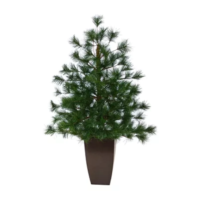 Nearly Natural 40in Yukon Mixed 3 1/2 Foot Potted Pine Christmas Tree