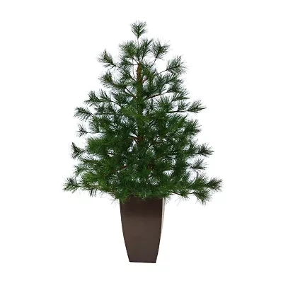 Nearly Natural 40in Yukon Mixed 3 1/2 Foot Potted Pine Christmas Tree
