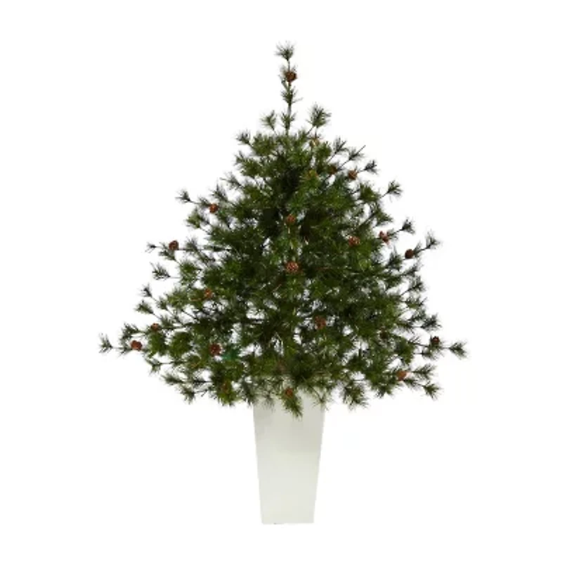 Nearly Natural Colorado Mountain 3 1/2 Foot Pre-Lit Potted Pine Christmas Tree