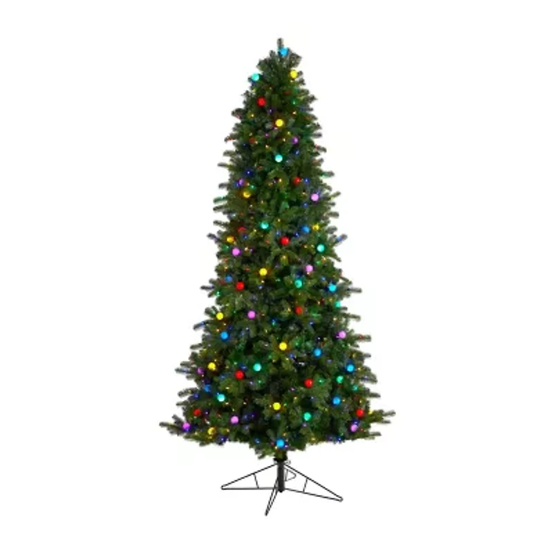 Nearly Natural 8 1/2 Foot Pre-Lit Fir Christmas Tree