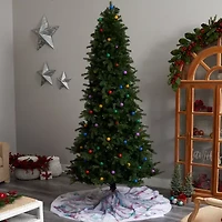 Nearly Natural 8 1/2 Foot Pre-Lit Fir Christmas Tree