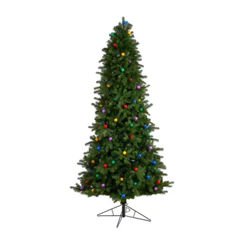 Nearly Natural 8 1/2 Foot Pre-Lit Fir Christmas Tree