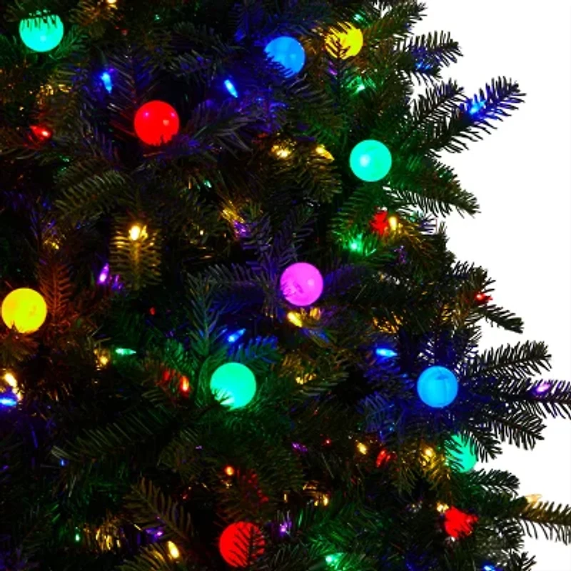 Nearly Natural 8 1/2 Foot Pre-Lit Fir Christmas Tree