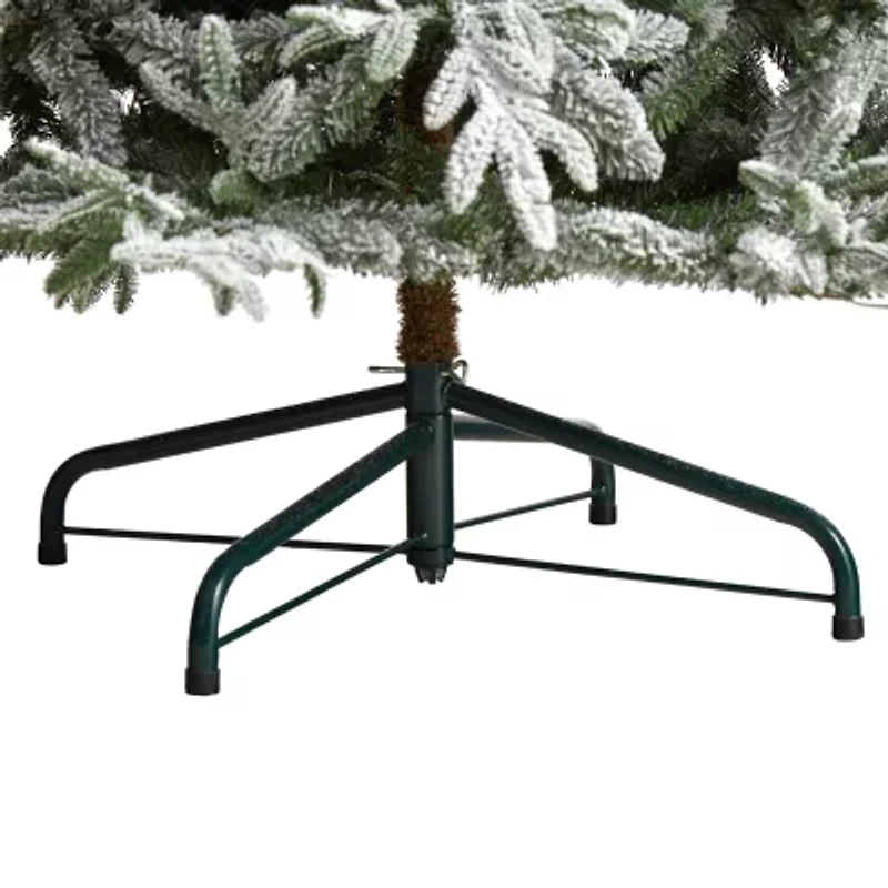 Nearly Natural Flocked Foot Pre-Lit Spruce Christmas Tree