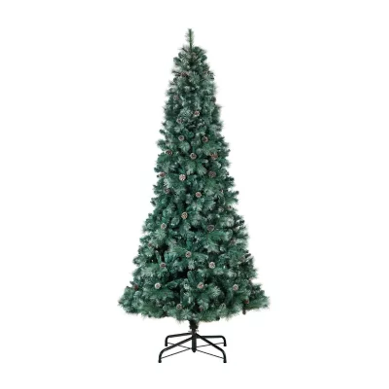 Nearly Natural Frosted Foot Pre-Lit Flocked Pine Christmas Tree