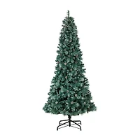 Nearly Natural Frosted Foot Pre-Lit Flocked Pine Christmas Tree