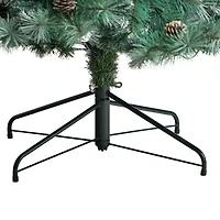 Nearly Natural Frosted 8 Foot Pre-Lit Flocked Pine Christmas Tree