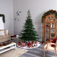 Nearly Natural Layered 8 Foot Pre-Lit Spruce Christmas Tree