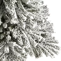 Nearly Natural 5 Foot Pre-Lit Flocked Potted Fir Christmas Tree