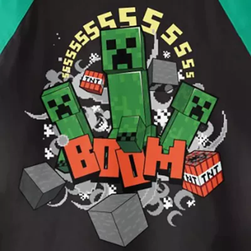 Little & Big Kid Boys Crew Neck Long Sleeve Regular Fit Minecraft Graphic T-Shirt