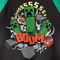 Little & Big Kid Boys Crew Neck Long Sleeve Regular Fit Minecraft Graphic T-Shirt