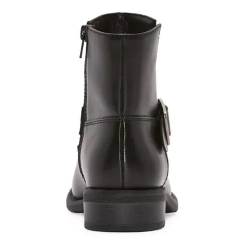 Frye and Co. Womens Cormac Moto Stacked Heel Cushioned Buckle Combat Boots