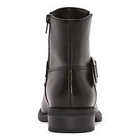 Frye and Co. Womens Cormac Moto Stacked Heel Cushioned Buckle Combat Boots