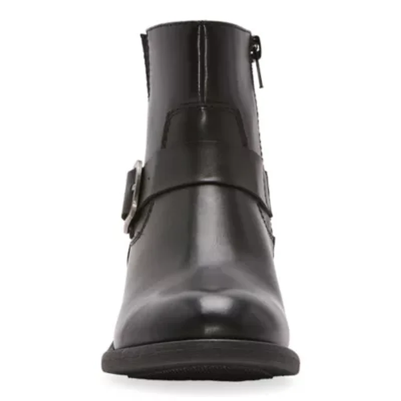 Frye and Co. Womens Cormac Moto Stacked Heel Cushioned Buckle Combat Boots