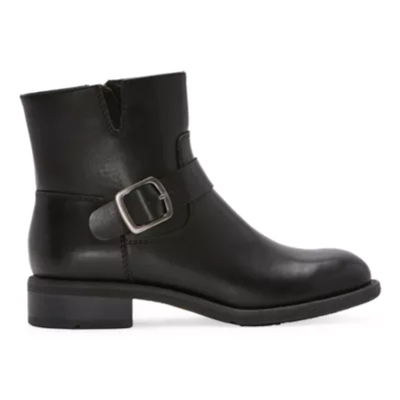 Frye and Co. Womens Cormac Moto Stacked Heel Cushioned Buckle Combat Boots