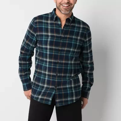 St. John's Bay Mens Long Sleeve Classic Fit Flannel Shirt