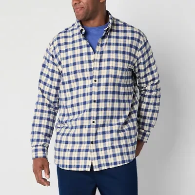 St. John's Bay Mens Long Sleeve Classic Fit Big and Tall Flannel Shirt