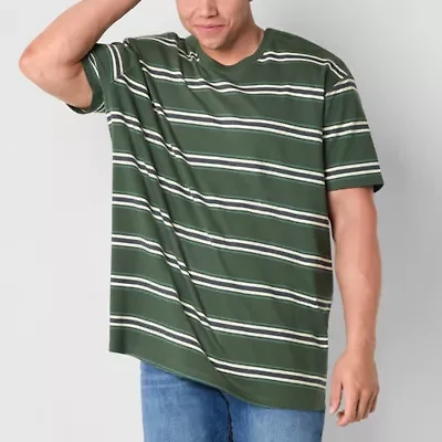 Arizona Mens Easy-on + Easy-off Crew Neck Short Sleeve Adaptive Big and Tall T-Shirt