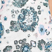 City Triangle Womens Sequin Floral Juniors Bodycon Dress