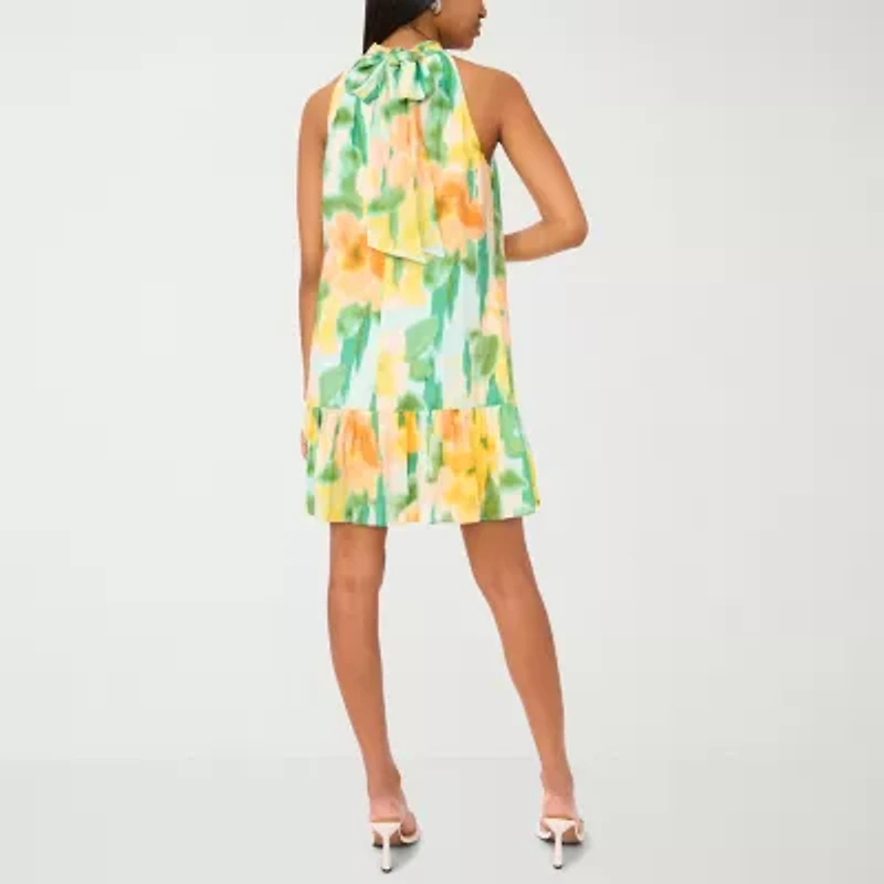 MSK Womens Sleeveless Floral Shift Dress