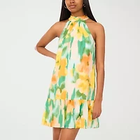 MSK Womens Sleeveless Floral Shift Dress