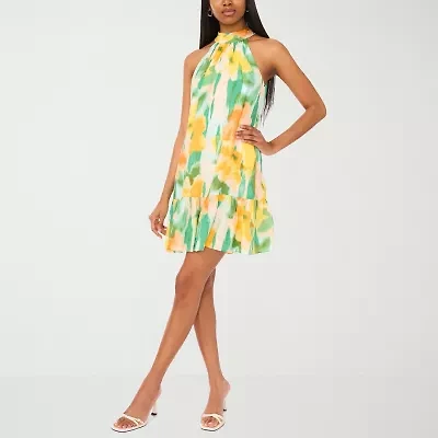 MSK Womens Sleeveless Floral Shift Dress