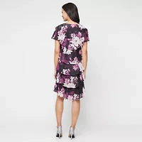 S. L. Fashions Womens Short Sleeve Floral Shift Dress
